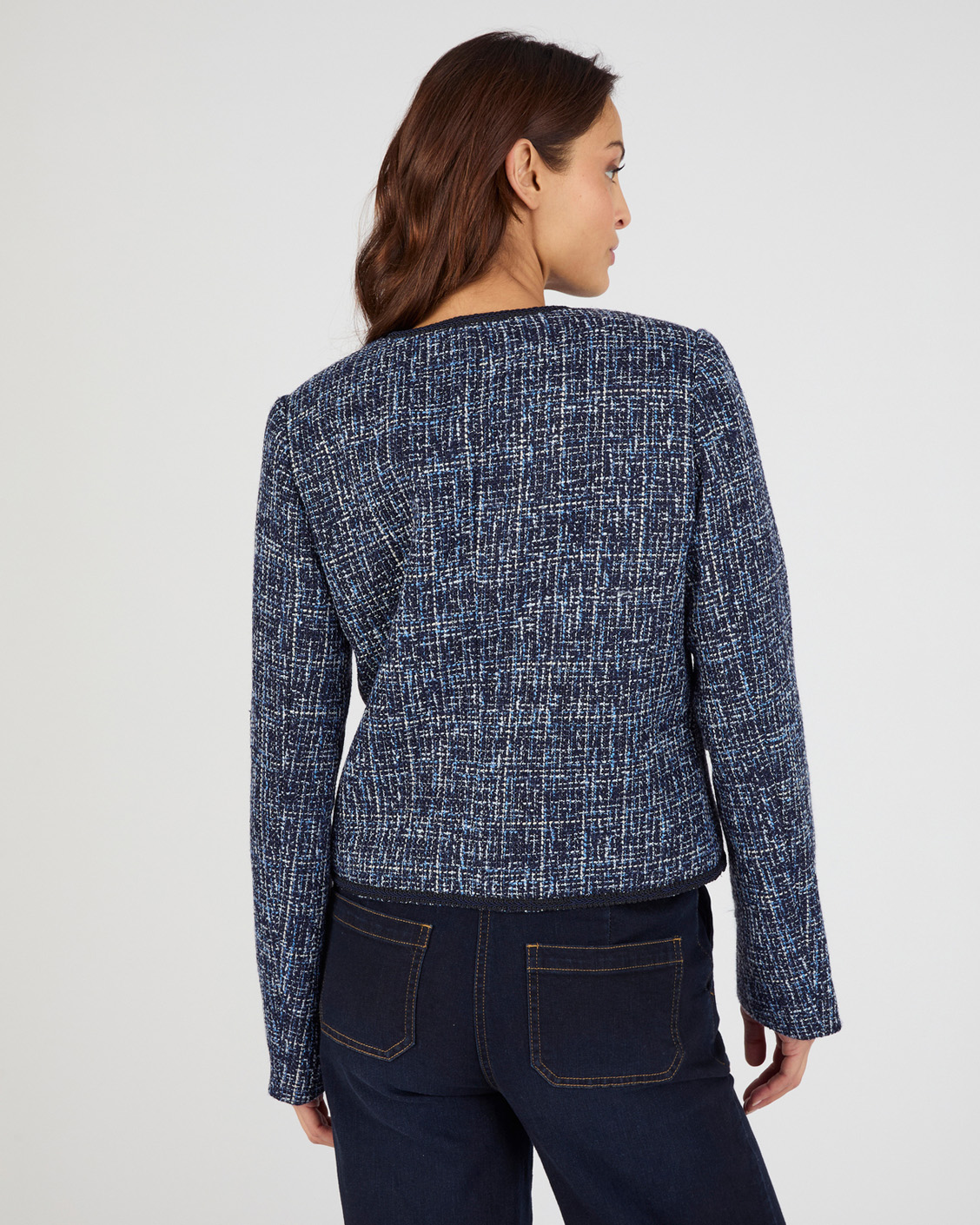 Veste effet tweed ganse fantaisie