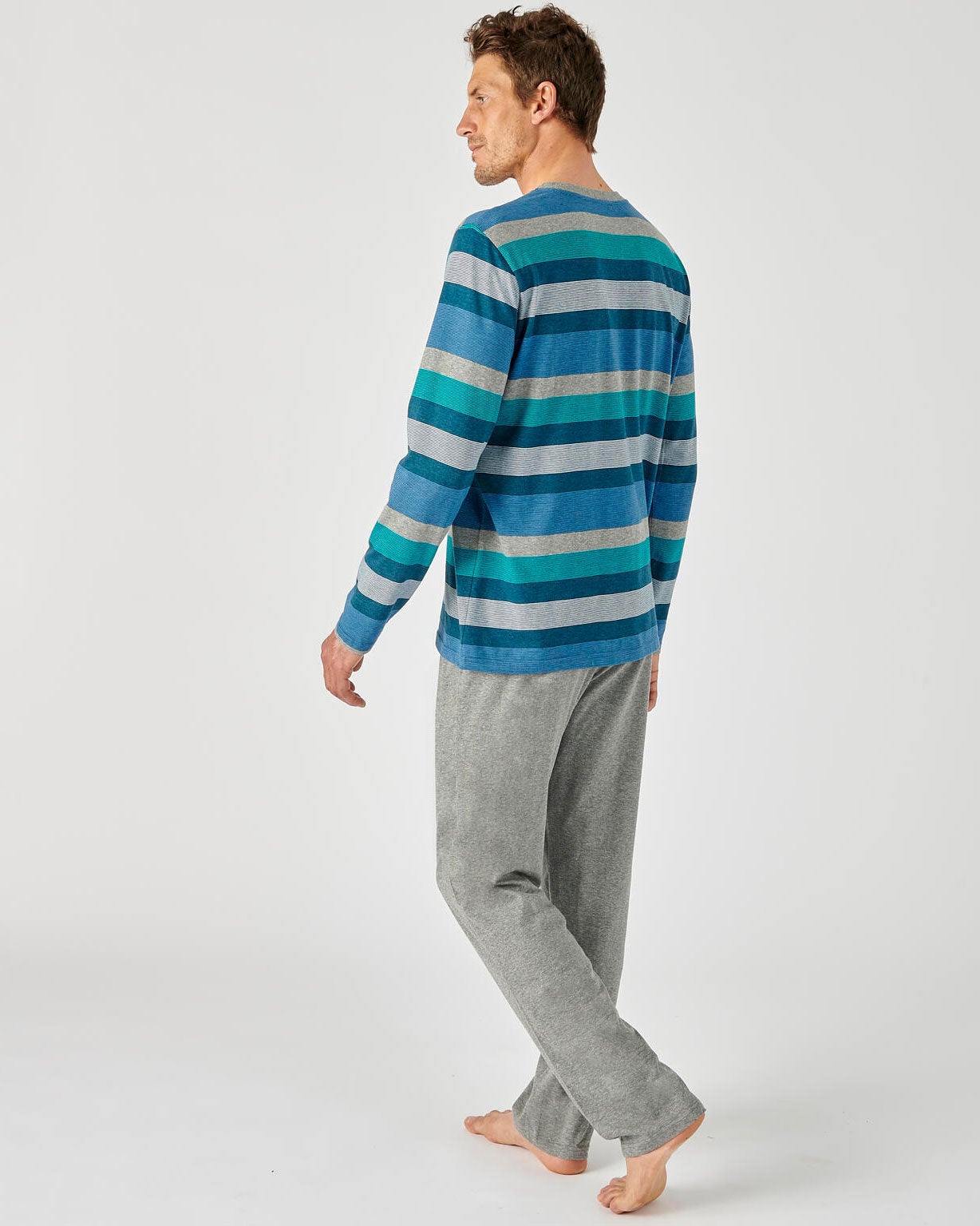 Pyjama rayé maille jersey coton mélangé