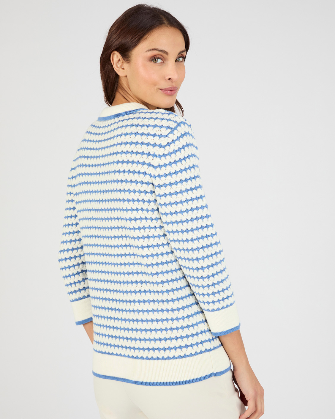 Trui gestreept polokraag