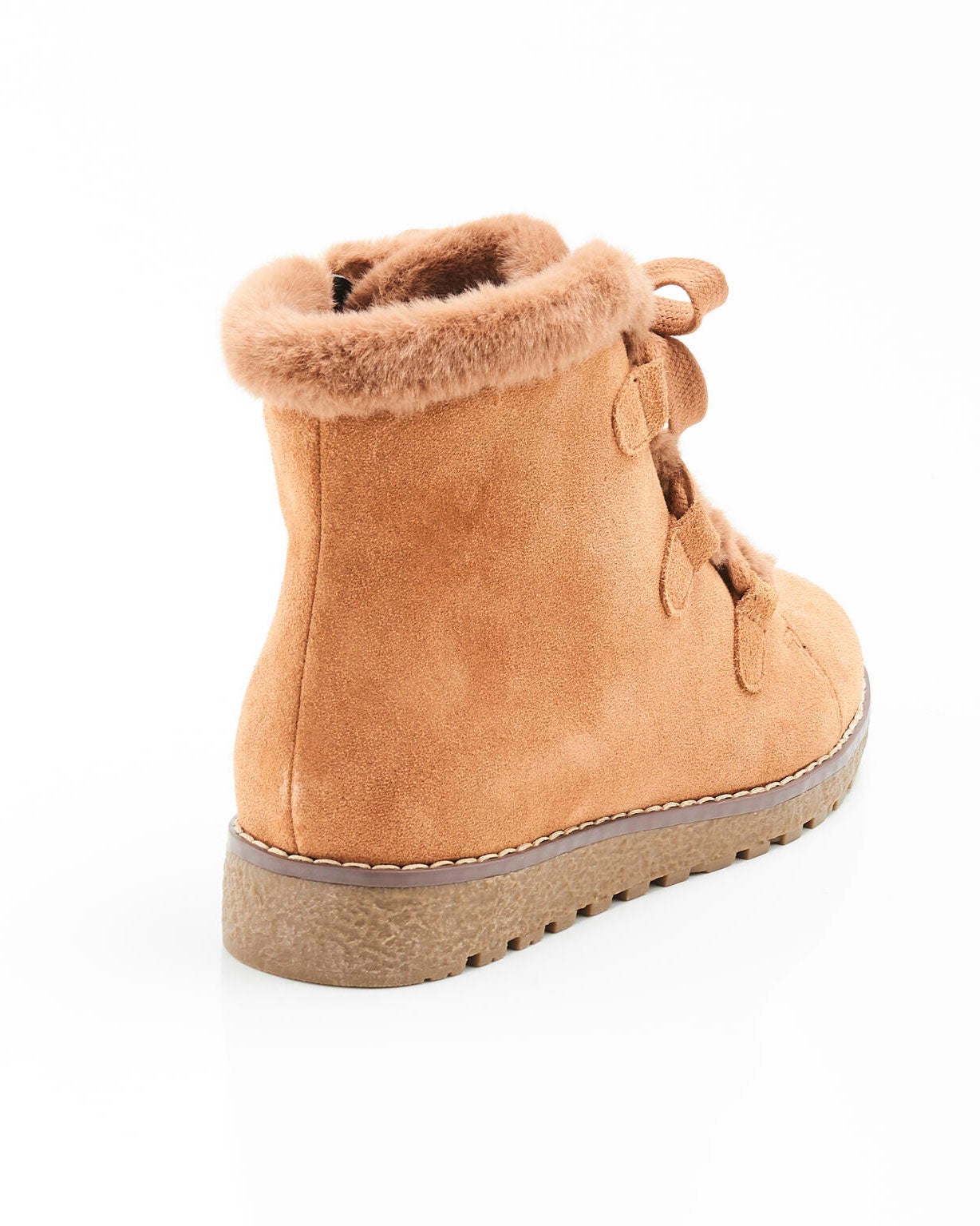 Boots à lacets + zip croûte de cuir vachette Thermolactyl
