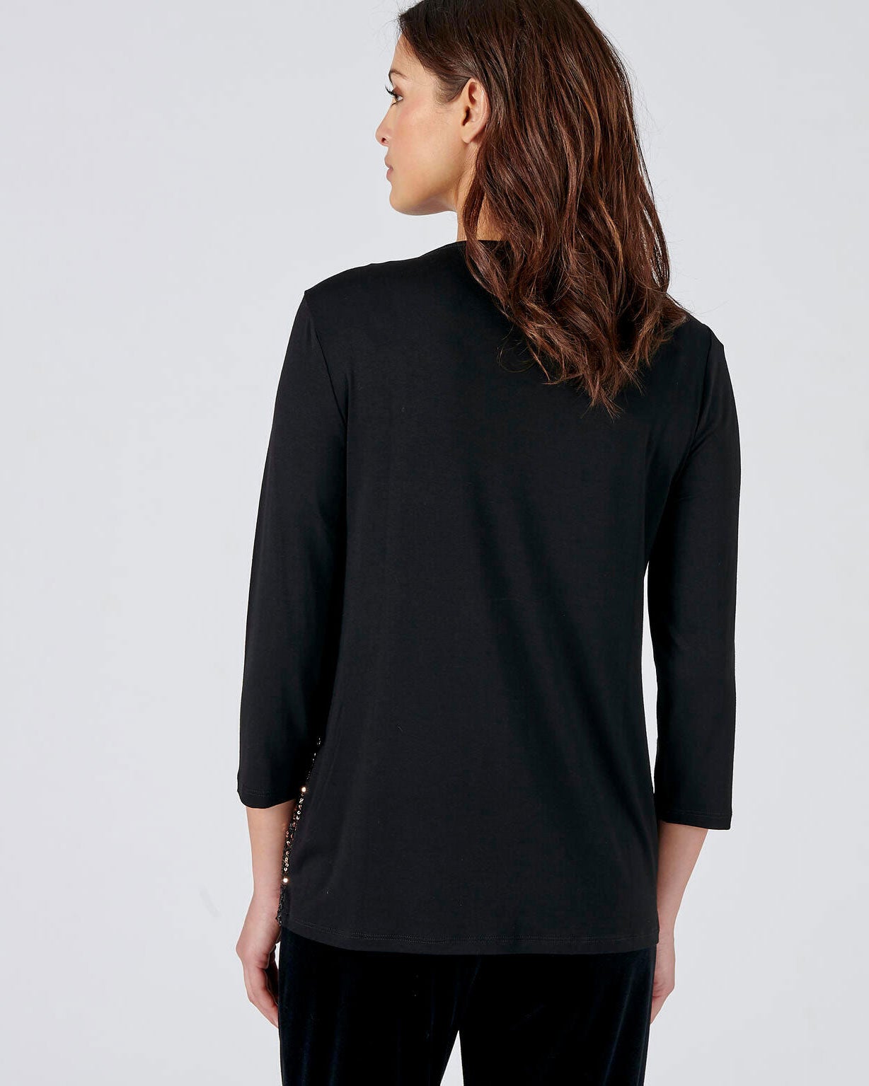 T-shirt met 3/4-mouwen en lovertjes