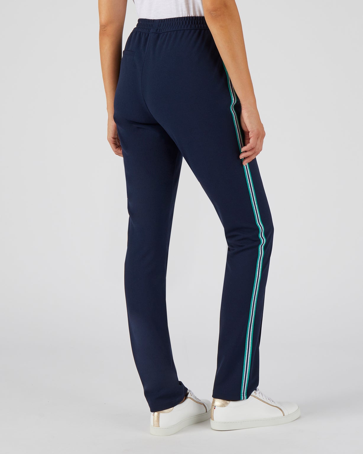 Pull-on broek, contrasterend biesje opzij