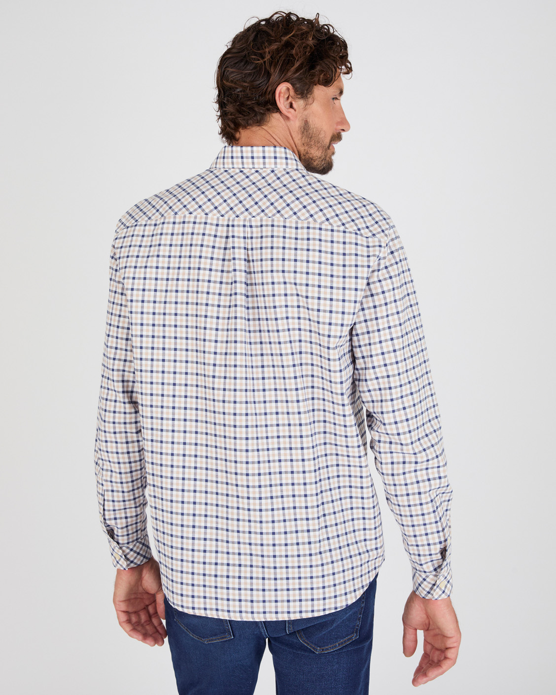 Overhemd lange mouwen kleine ruit