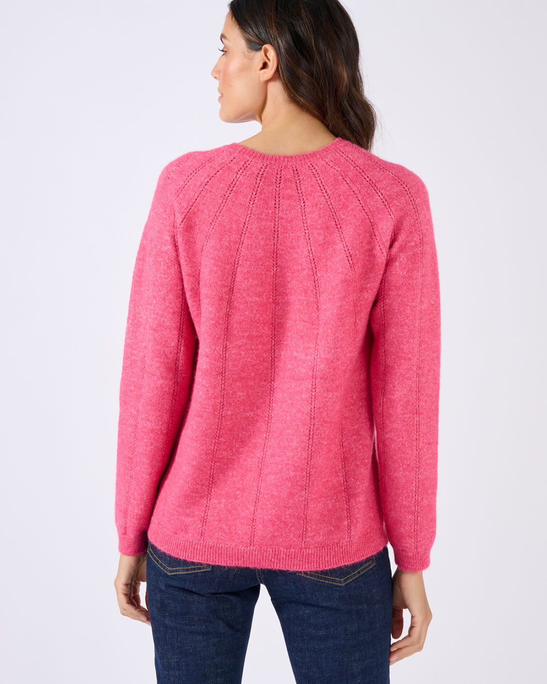 Thermolactyl trui van opengewerkt tricot met stras