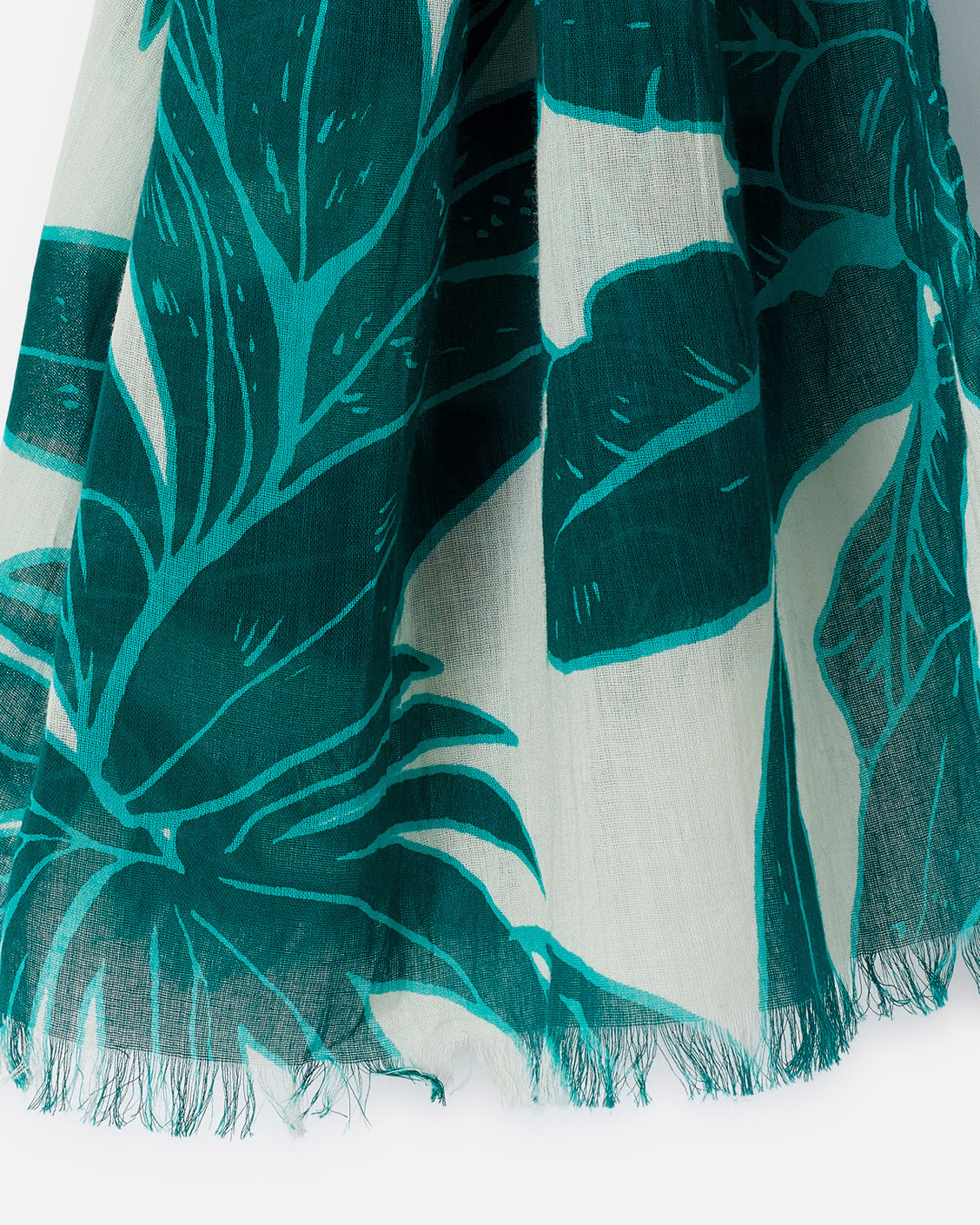 Foulard sjaal puur katoen bladerprint