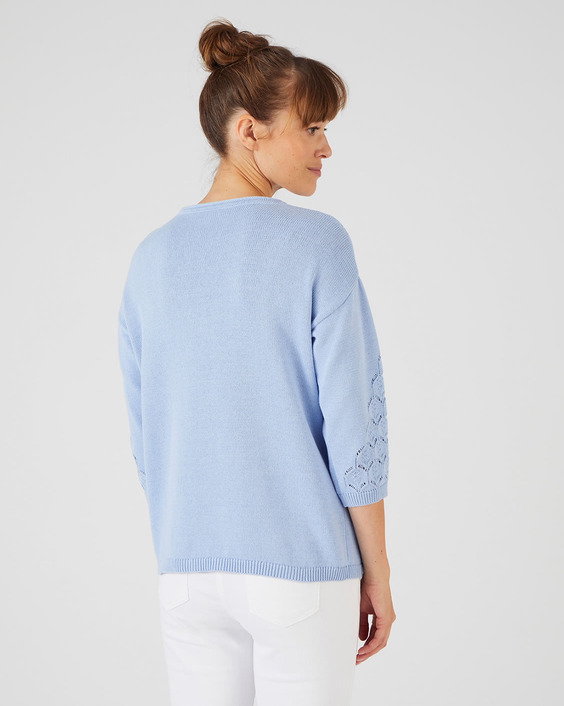 Pull maille pur coton ajourée