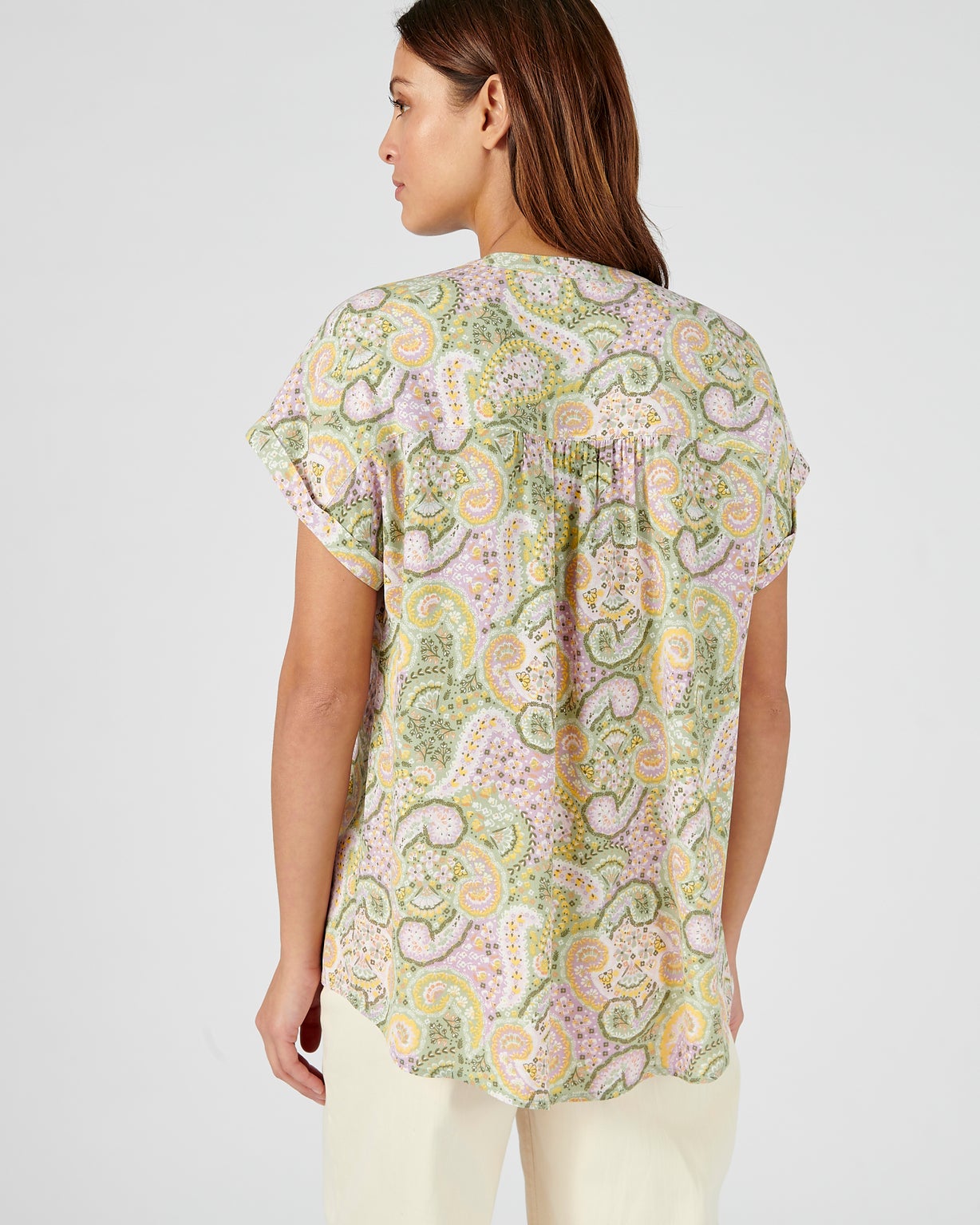 Blouse met kasjmierprint in zuivere viscose, Lenzing™ EcoVero™