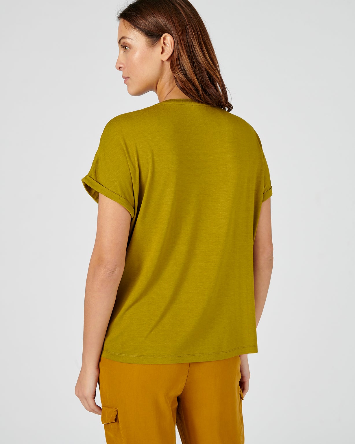 T-shirt in viscose met stretch, Lenzing(TM) EcoVero(TM)