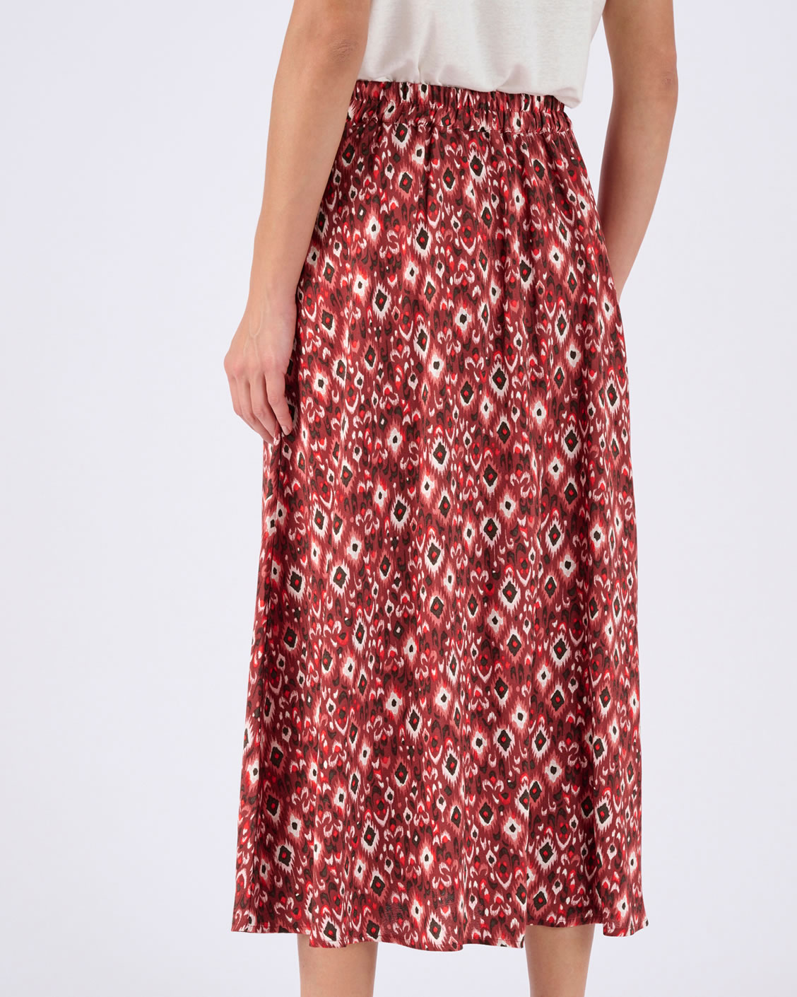 Rok knoopsluiting crêpe stof