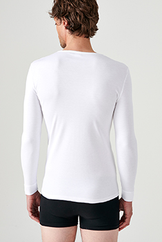 T-shirt col V, maille interlock Thermolactyl