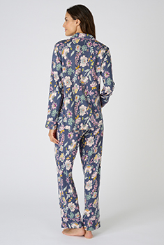 Joyaria Damen Schlafanzug Lang mit Knopfleiste / Winter Knöpfen Pyjama Langarm für Winter