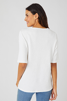 T-shirt in jacquardtricot met reliëf
