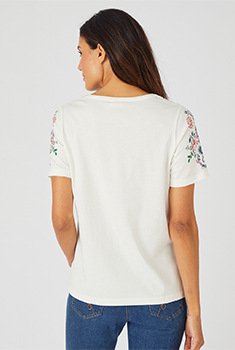 T-shirt impression reliefée pur coton