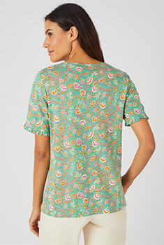 T-shirt in gevlamd tricot