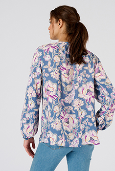 Overhemdblouse vezels pure viscose met reliëf Lenzing™ EcoVero™