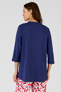 Pyjamashirt van zuiver gekamd katoen