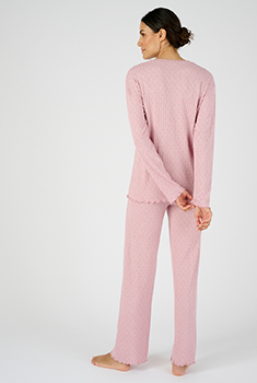 Pyjama van pointelle-breisel