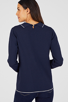 Nauwsluitende trui van tricot met polokraag