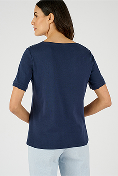 T-shirt met Tunesische kraag