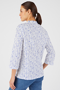 Top maille reliéfée imprimée