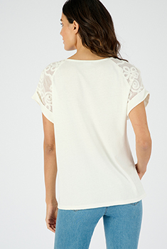 T-shirt bi-matière manches T