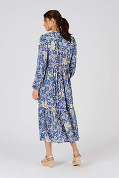 Jurk met lagen vezels pure viscose Lenzing™ Ecovero™