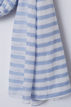Foulard pur coton rayé