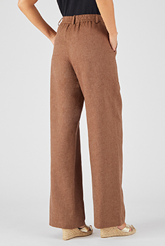 Pantalon large mélange lin et coton