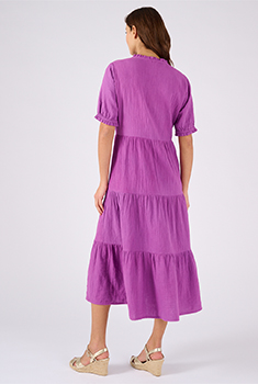 Robe à volants en gaze de coton