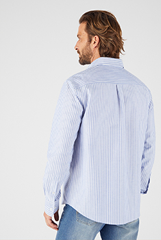 Chemise rayée Oxford toile pur coton