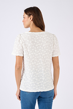 T-shirt van breisel met reliëf