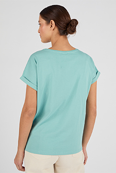 T-shirt bi-matière broderie anglaise
