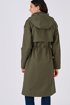 Lange parka in trenchcoatstijl