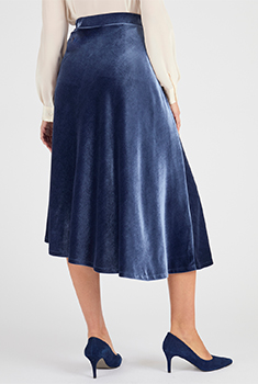 Halflange fluwelen rok