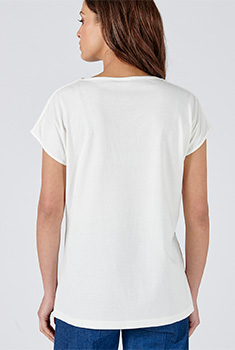 T-shirt in jersey met broderie, biologisch katoen