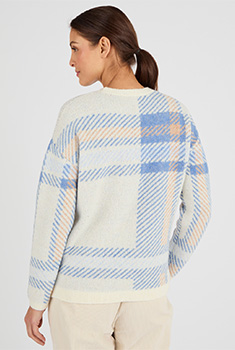 Pull jacquard à carreaux