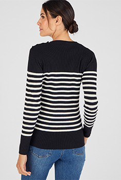 Pull côtelé uni ou rayé Thermolactyl