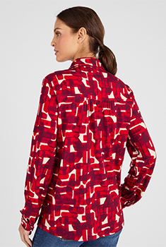 Lenzing(TM) EcoVero(TM) viscosevezel vloeiende gebreide blouse