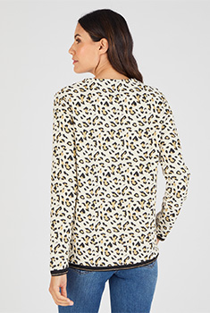 Sweatshirt van jacquardtricot met dierenprint