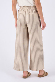 Pantalon large 7/8ème mélange lin