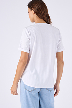 T-shirt col tunisien boutonné