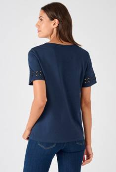 T-shirt fantasie details puur katoen