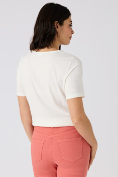 T-shirt jerseytricot geplaatst tropisch motief