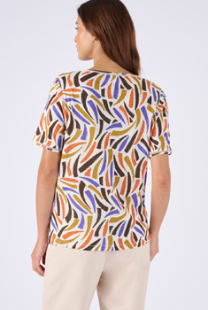 T-shirt mélange lin, détail jours échelles