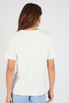 T-shirt geborduurd zuiver katoen