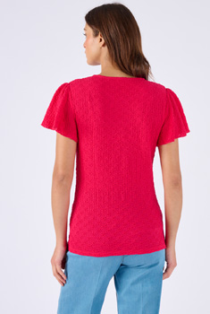 T-shirt jacquard tricot reliëf