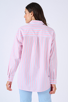 Chemisier rayé en popeline