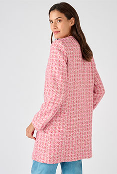 Vest lang tweed effect glanzend garen