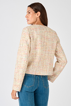 Veste effet tweed fils brillants