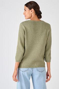 Pull maille ajourée pur coton